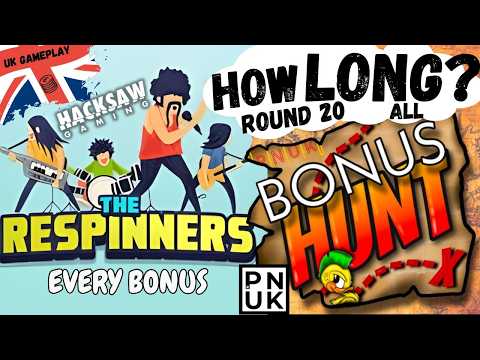 Cartoon band and bonus hunt text graphics.